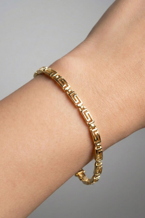 Alternative view of CM 14K Grek Düz Model Kadın Bileklik – 17+2 cm | Altın Renk Kararmaz CM Takı