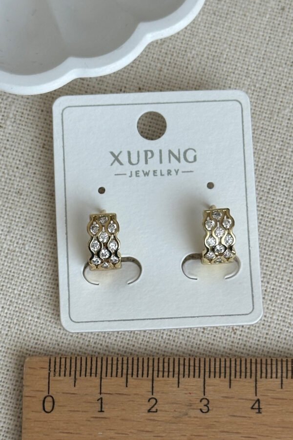 Alternative view of Xuping 14K Taşlı Halka Klipsli Kadın Küpe – Kararmaz | Kadın Takı Xuping Küpe