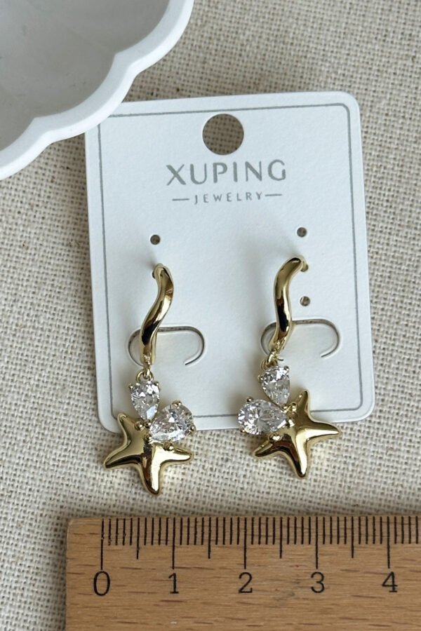 Alternative view of Xuping 14K Taşlı Sallantı Yıldız Klipsli Kadın Küpe – Kararmaz | Kadın Takı Xuping Küpe