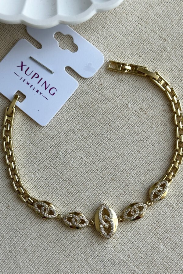 Xuping 14K Taşlı Yıldız Kadın Bileklik – 17+2 cm | Altın Renk Kararmaz Xuping Takı