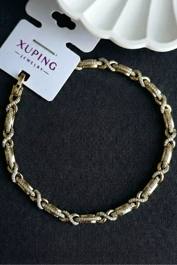 Xuping 14K Sonsuzluk Taşlı Kadın Bileklik – 20 cm | Altın Renk Kararmaz Xuping Takı