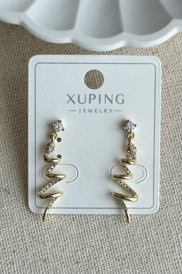 Xuping 14K Taşlı Yılan Kadın Küpe – Kararmaz | Kadın Takı Xuping Küpe