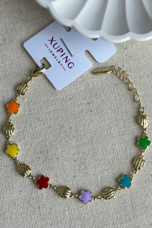 Xuping 14K 17+3 Renkli Yıldız Kadın Bileklik – Altın Renk | Kararmaz Şık Çelik Takı