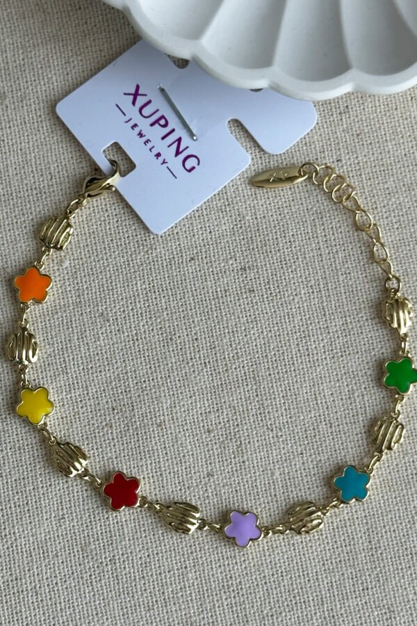 Alternative view of Xuping 14K 17+3 Renkli Yıldız Kadın Bileklik – Altın Renk | Kararmaz Şık Çelik Takı