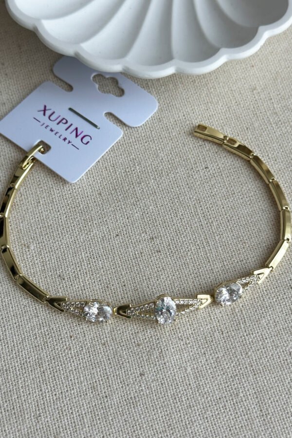 Alternative view of Xuping 14K 17 cm Taşlı Düz Zincir Kadın Bileklik Kadın Karamaz Bileklik Xuping Bileklik