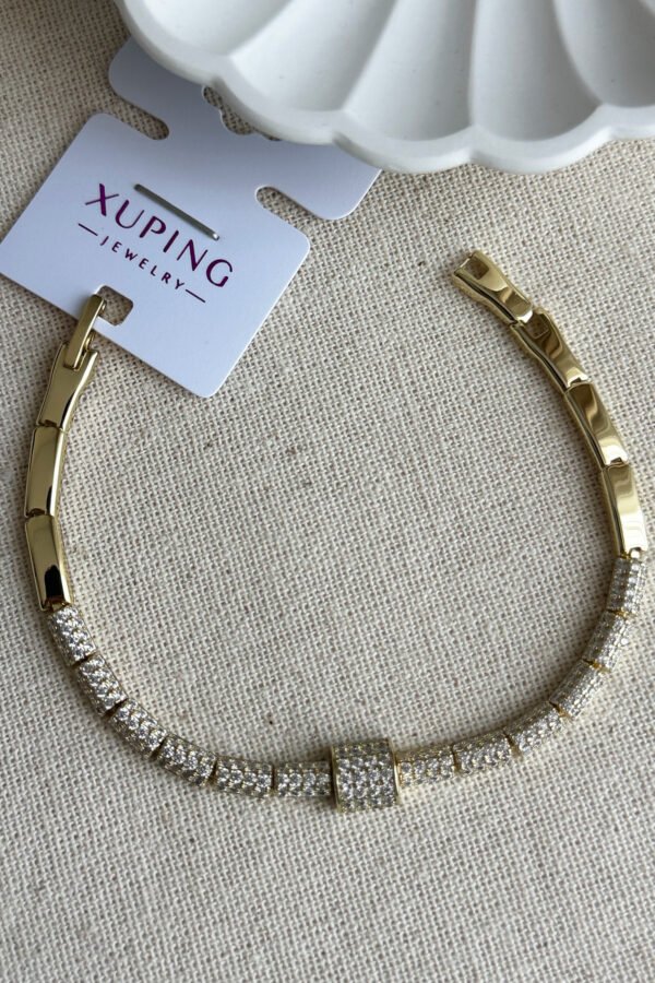 Alternative view of Xuping 17 cm Taşlı Silindir Zincir Kadın Bileklik Kadın Karamaz Bileklik Xuping Bileklik