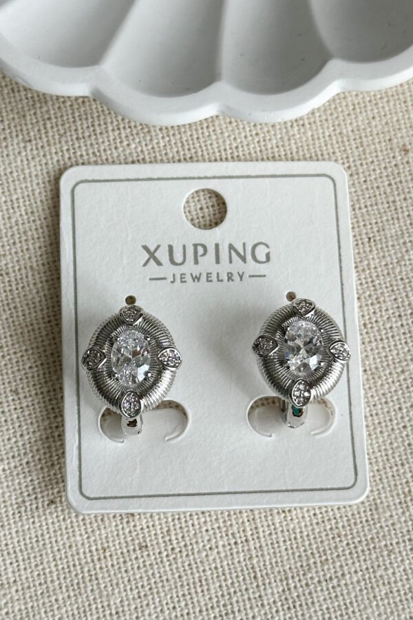 Xuping 14K Taşlı Oval Taşlı Mat Kadın Küpe – Kararmaz | Kadın Takı Xuping Küpe