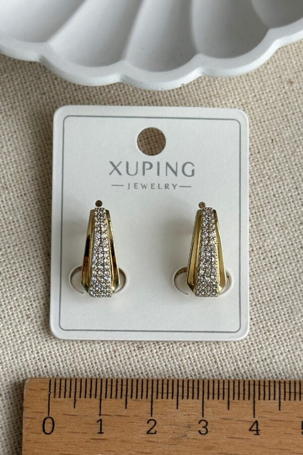 Alternative view of Xuping 14K Taşlı V Kadın Küpe – Kararmaz | Kadın Takı Xuping Küpe