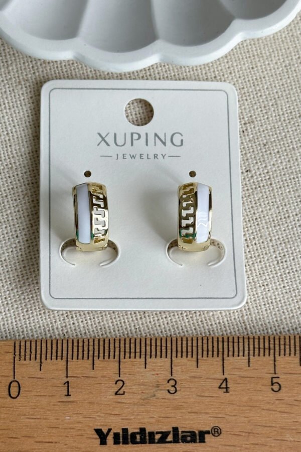 Alternative view of Xuping 14K Halka Beyaz Kadın Küpe – Kararmaz | Kadın Takı Xuping Küpe