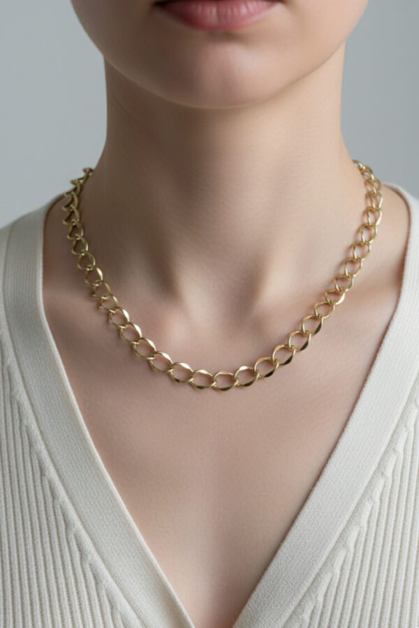 Xuping 14K Halka Model Zincir Kolye - 44 cm | Kararmaz Kadın Takı Çelik Kolye