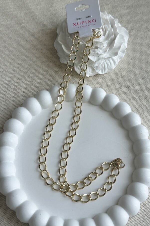 Alternative view of Xuping 14K Halka Model Zincir Kolye - 44 cm | Kararmaz Kadın Takı Çelik Kolye