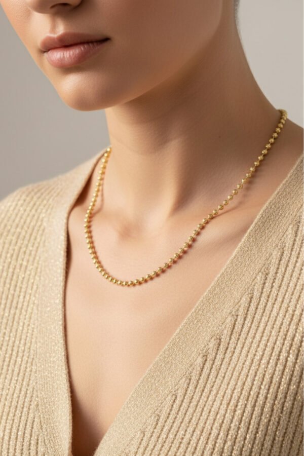 Alternative view of Xuping 14K Dorikalı Zincir Kolye - 45 cm | Kararmaz Kadın Takı Çelik Kolye