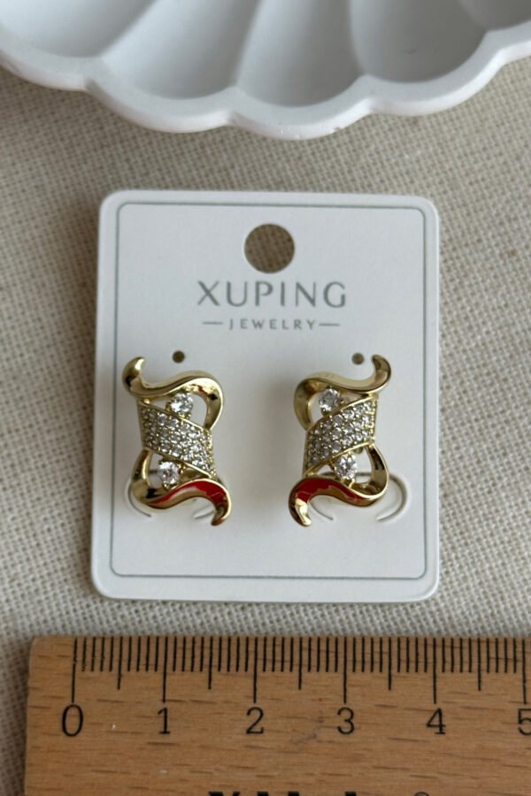 Alternative view of Xuping 14K S Taşlı Klipsli Kadın Küpe – Kararmaz | Kadın Takı Xuping Küpe