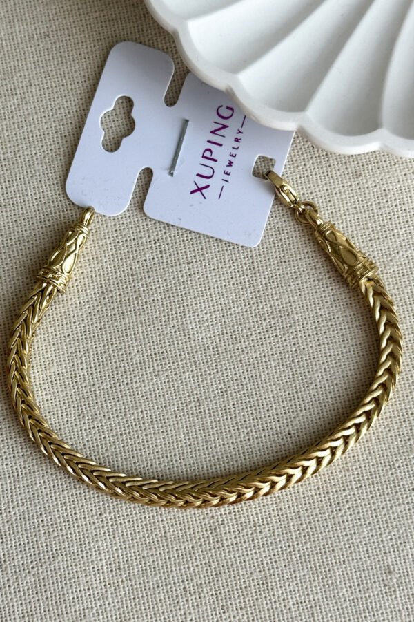 Xuping 19 cm 4 Köşeli Zincir Kadın Bileklik Kadın Karamaz Bileklik Xuping Bileklik