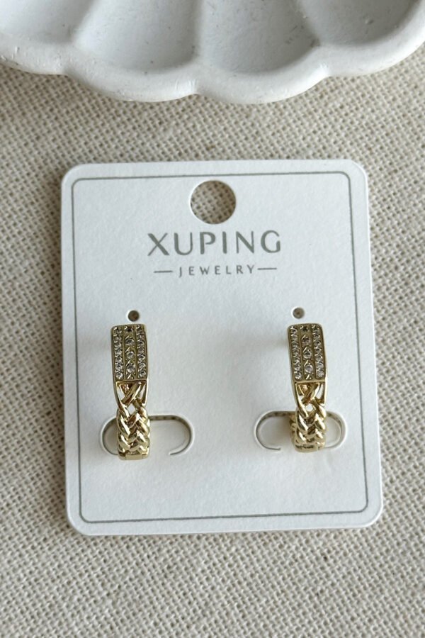 Xuping 14 K Taşlı U Küpe Kadın Küpe Kadın Kararmaz Xuping Küpe