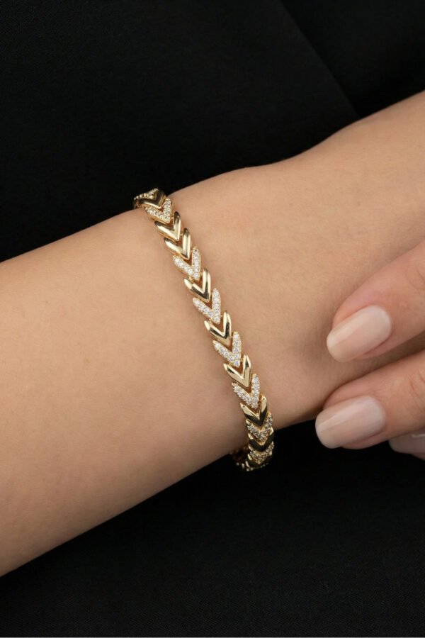 Alternative view of Xuping 14K 17+2cm V Kadın Bileklik Kadın Karamaz Bileklik V Bileklik