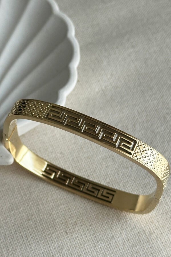 Alternative view of Çelik 14 K Rome Dikdörtgen Kadın Kelepçe Bileklik Kadın Kelepçe Karamaz Bileklik