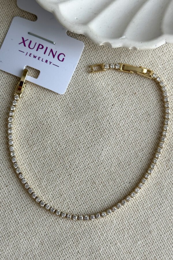 Alternative view of Xuping 14k 17+2 Cm İnce Su Yolu Zincir Bileklik Kadın Altın Renkli Karamaz Bileklik