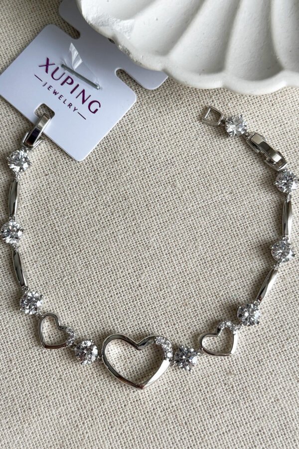 Alternative view of 17+2 Cm Xuping 14 K Taşlı Kalpli Kadın Bileklik Kararmaz Kadın Bileklik