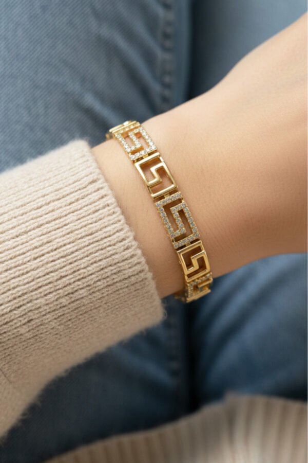 Xuping 17+2 Cm 14 K Taşlı Grek Kadın Bileklik Kararmaz Kadın Bileklik