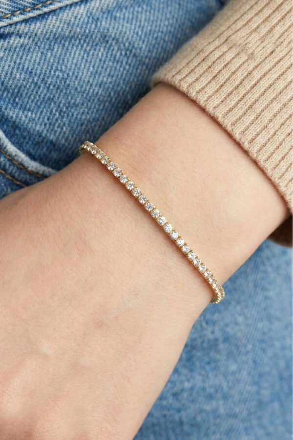 Xuping 14 K 16+2 Cm İnce Su Yolu Kadın Bileklik Kararmaz Kadın Bileklik