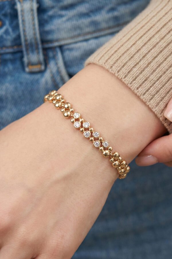 Caprea 18k Xuping 18 1 Cm Puntolu Kadın Bileklik Kararmaz Kadın Bileklik