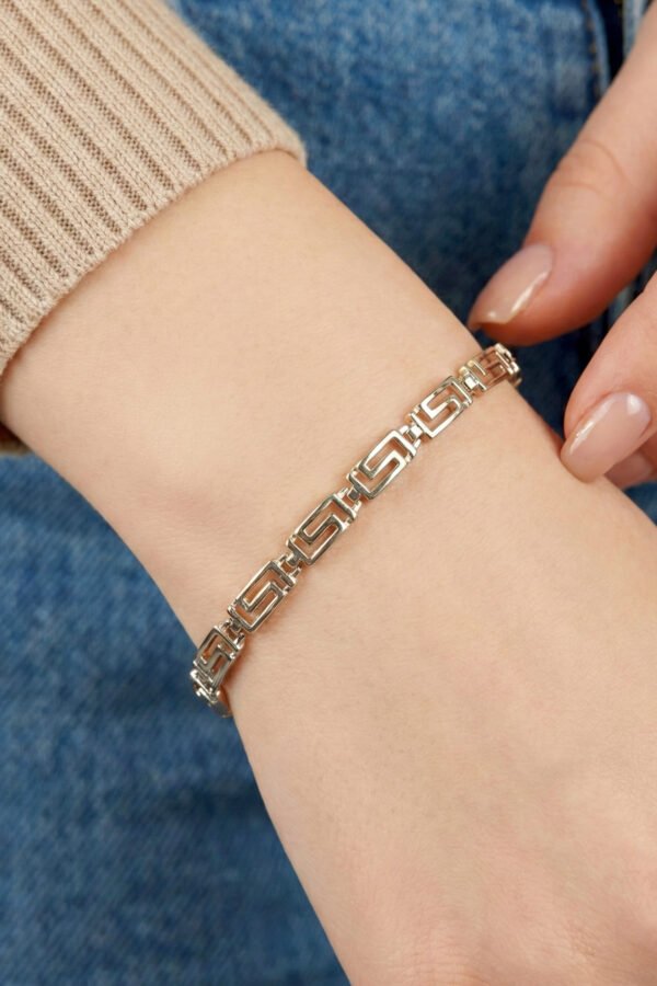 Caprea Xuping 14K 17+2 cm Rome Zincir Taşlı Bileklik Kadın Altın Renkli Karamaz Bileklik