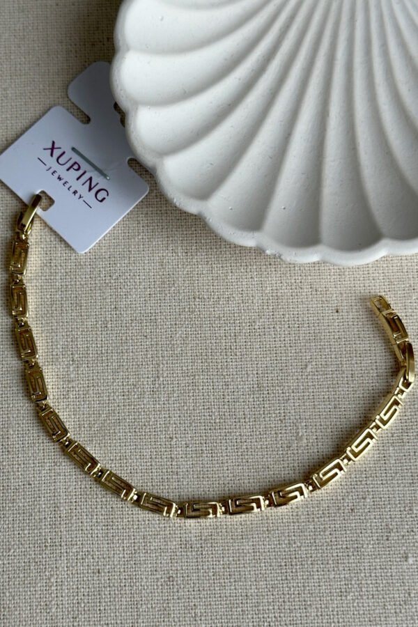 Alternative view of Caprea Xuping 14K 17+2 cm Rome Zincir Taşlı Bileklik Kadın Altın Renkli Karamaz Bileklik