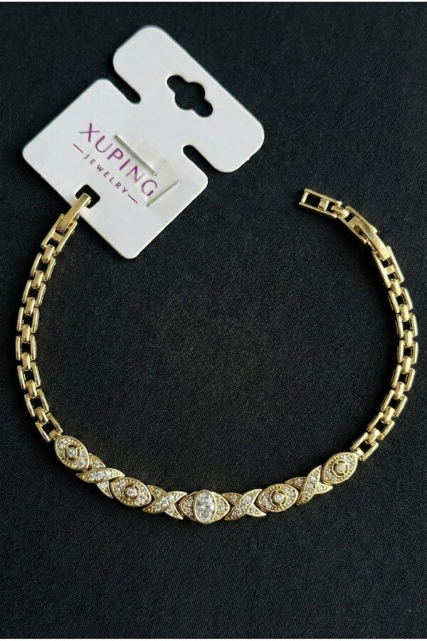 Xuping 14K Sonsuzluk Taşlı Kadın Bileklik – 17+2 cm | Altın Renk Kararmaz Xuping Takı