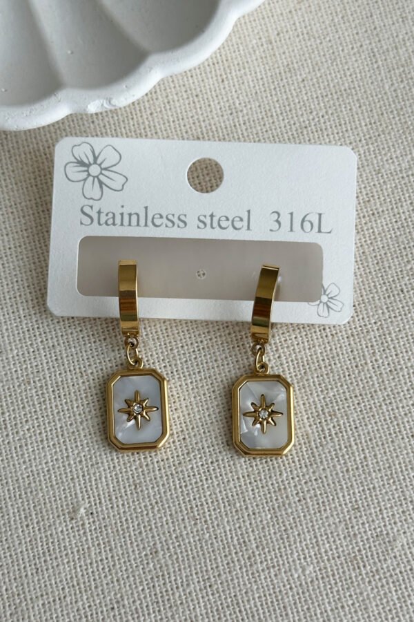 Caprea Çelik Kutup Yıldızı Kadın Küpe Karamaz Kadın Küpe Kadın Çelik Küpe