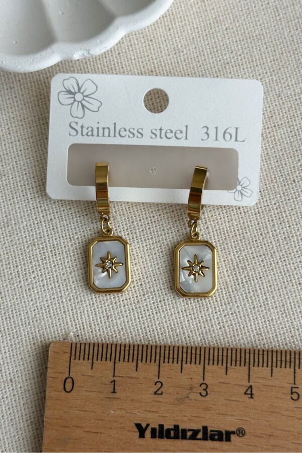 Alternative view of Caprea Çelik Kutup Yıldızı Kadın Küpe Karamaz Kadın Küpe Kadın Çelik Küpe