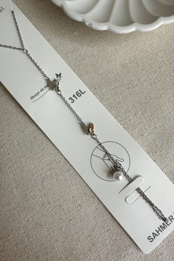 Alternative view of Caprea Çelik Kebelekli Kadın Şahmeran Bileklik Kararmaz Kadın Bileklik