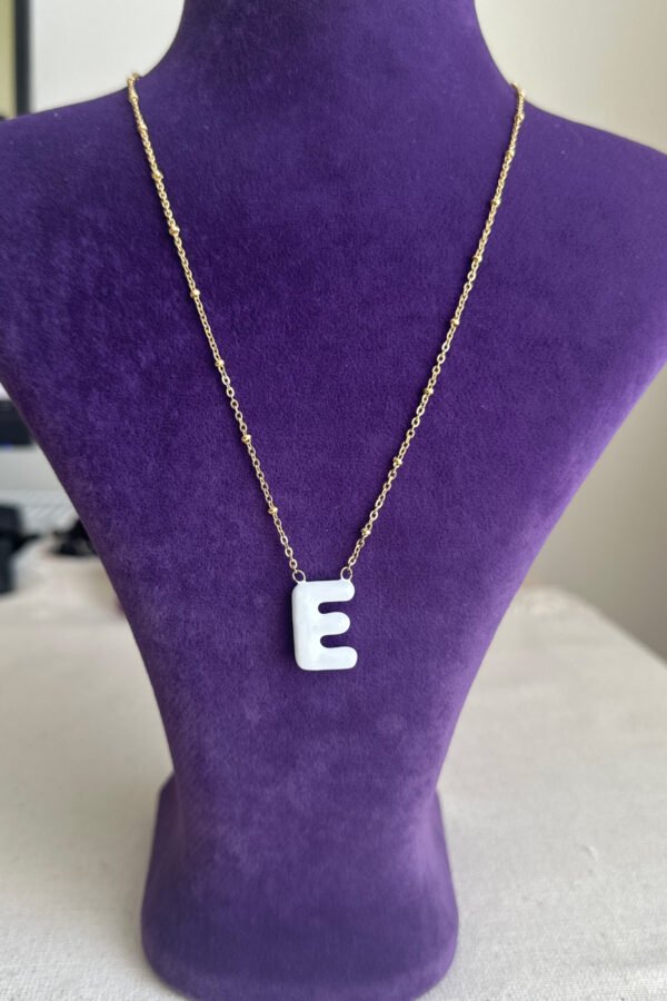 Caprea Çelik 40 + 5 CM Renkli Harf Kolye Altın Renkli Kararmaz Kadın Kolye