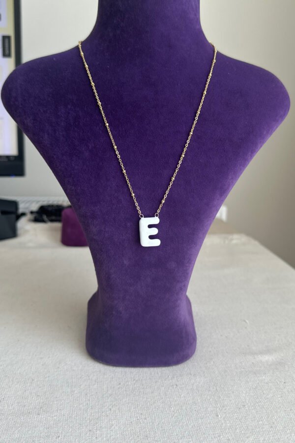 Alternative view of Caprea Çelik 40 + 5 CM Renkli Harf Kolye Altın Renkli Kararmaz Kadın Kolye