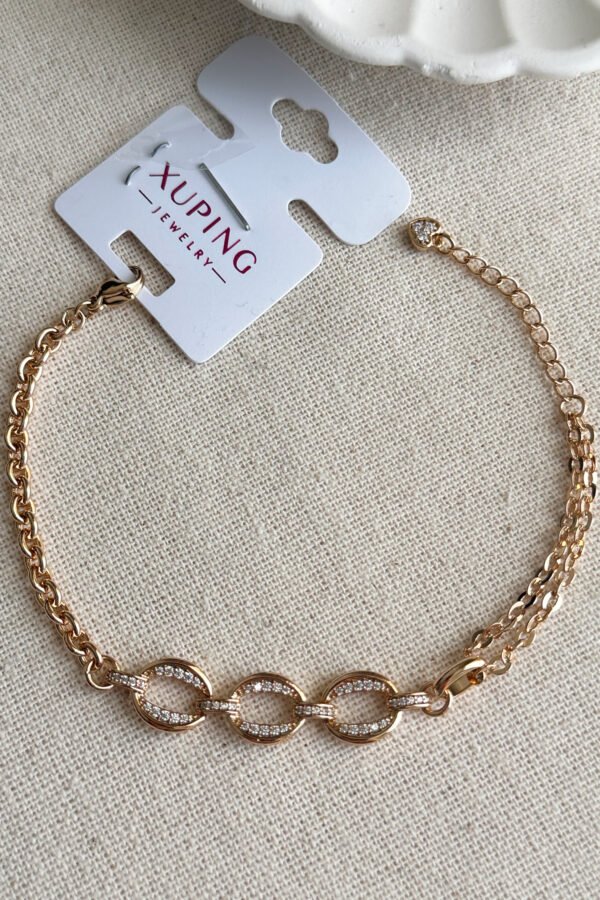 Alternative view of Caprea 18 K Xuping 16 4 Cm Üç Taşlı Yuvarlak Kadın Bileklik Kararmaz Kadın Bileklik