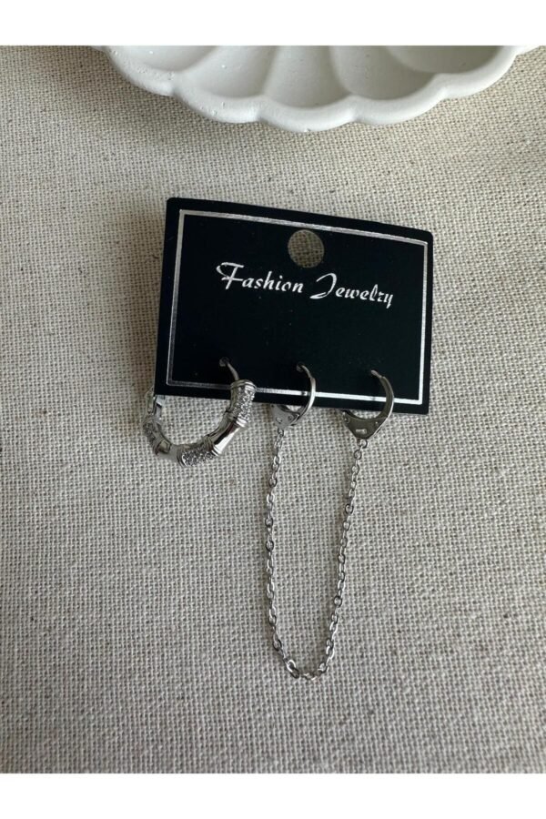 Caprea Pirinç Kelepçe Küpe Karamaz Çoklu Kadın Küpe