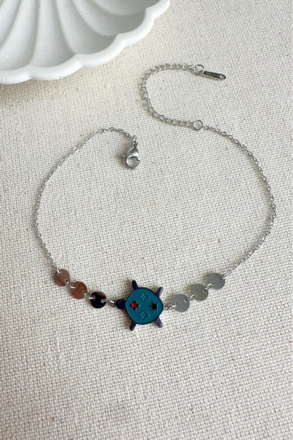 Alternative view of Caprea Çelik İnce Kaplumbağa Bileklik Kararmaz Kadın Bileklik 21+5 cm