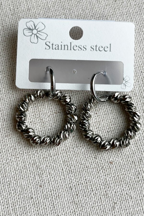 Caprea Çelik Dorikalı Halka Küpe Karamaz Kadın Halka Küpe