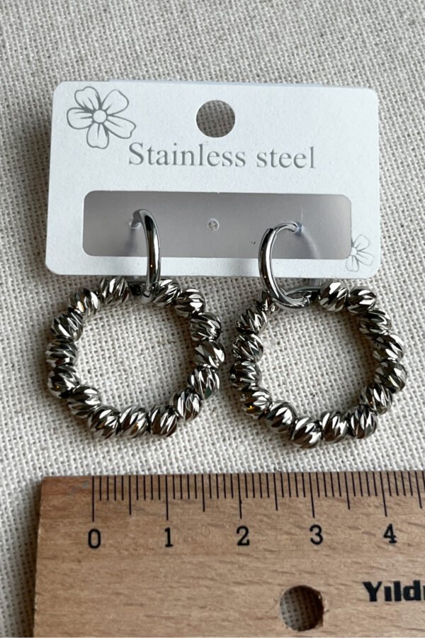 Alternative view of Caprea Çelik Dorikalı Halka Küpe Karamaz Kadın Halka Küpe