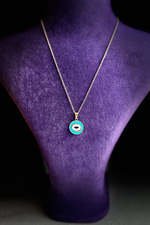 Alternative view of Caprea Çelik Nazar Kolye Altın Renkli 45 Cm Zincirli Kararmaz Kolye