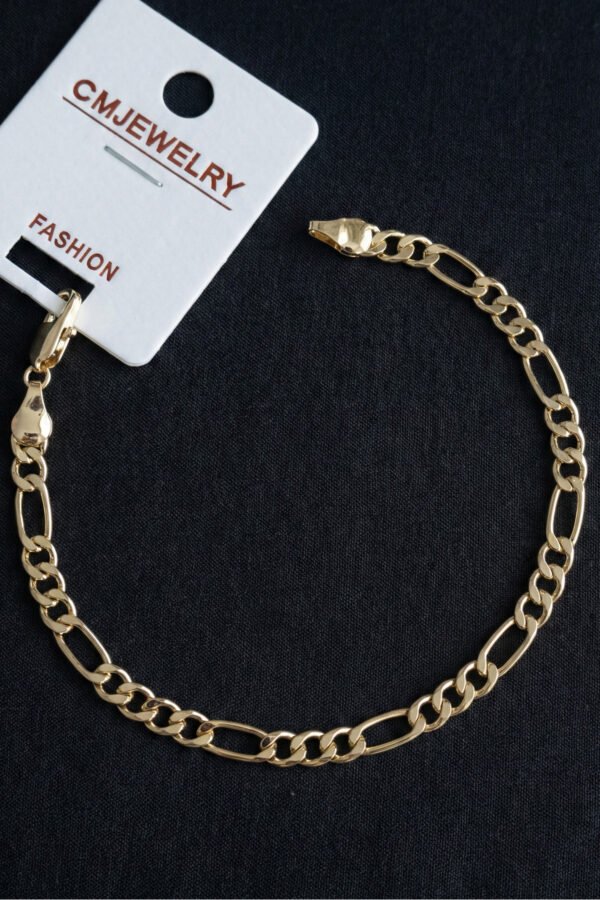 CM 14K Figaro Kadın Bileklik – 19 cm | Altın Renk Kararmaz CM Takı