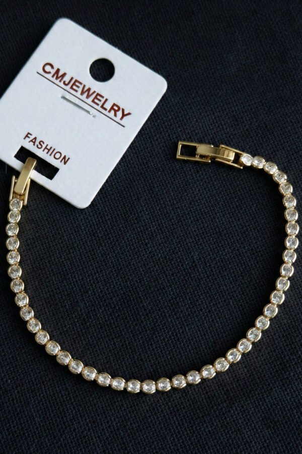 CM 14K Yuvarlak Su yolu Kadın Bileklik – 16+2 cm | Altın Renk Kararmaz CM Takı