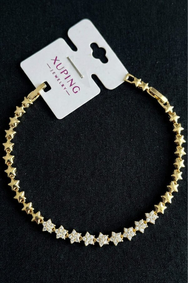 Xuping 14K 17+2 CM Taşlı Yıldız Kadın Bileklik Kararmaz Kadın Xuping Bileklik