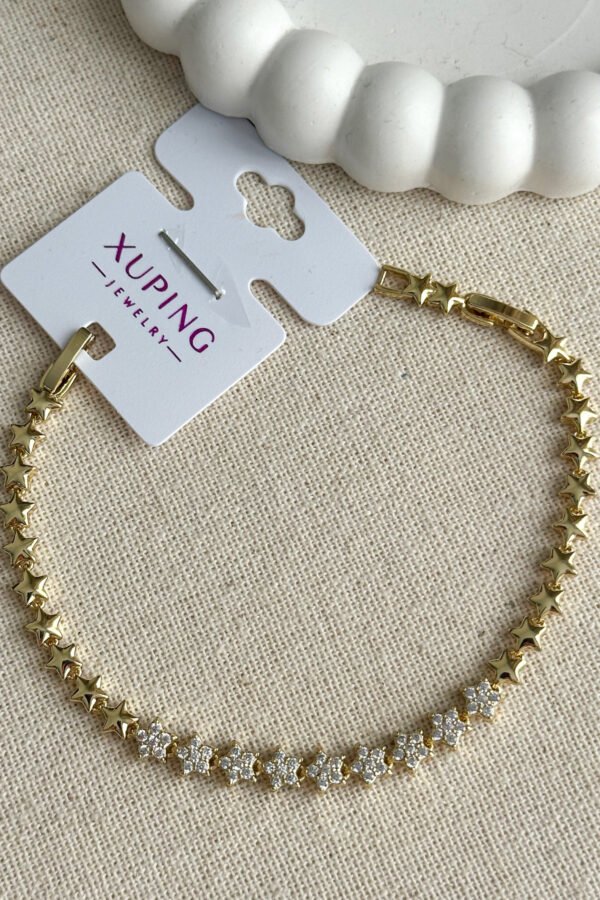 Alternative view of Xuping 14K 17+2 CM Taşlı Yıldız Kadın Bileklik Kararmaz Kadın Xuping Bileklik