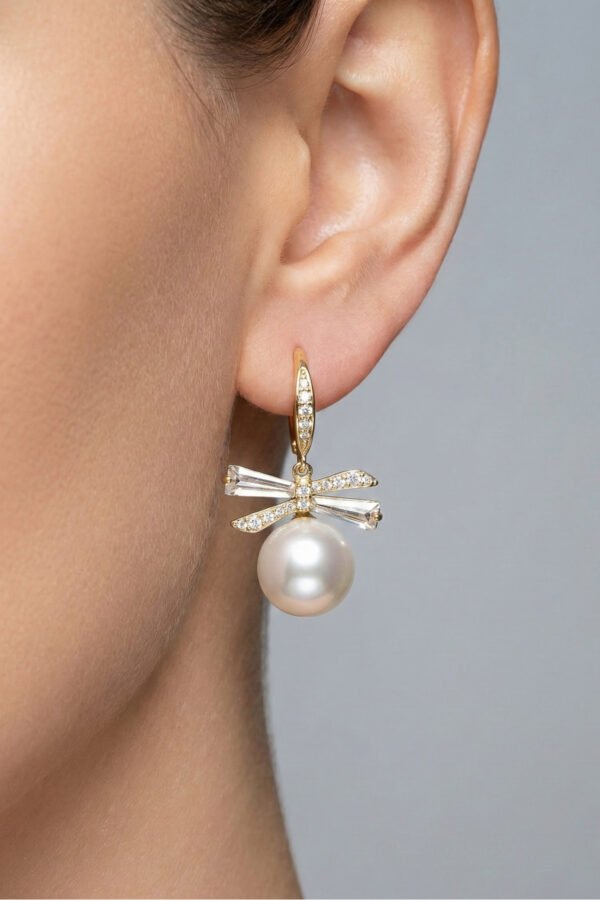 Xuping 14K İncili Taşlı Klipsli Kadın Küpe Kararmaz Kadın Takı Xuping Küpe