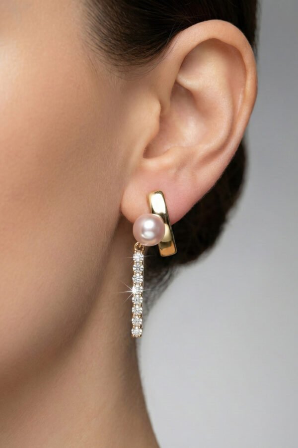 Xuping 14K Su yolu İncili Sallanan Klipsli Kadın Küpe Kararmaz Kadın Takı Xuping Küpe