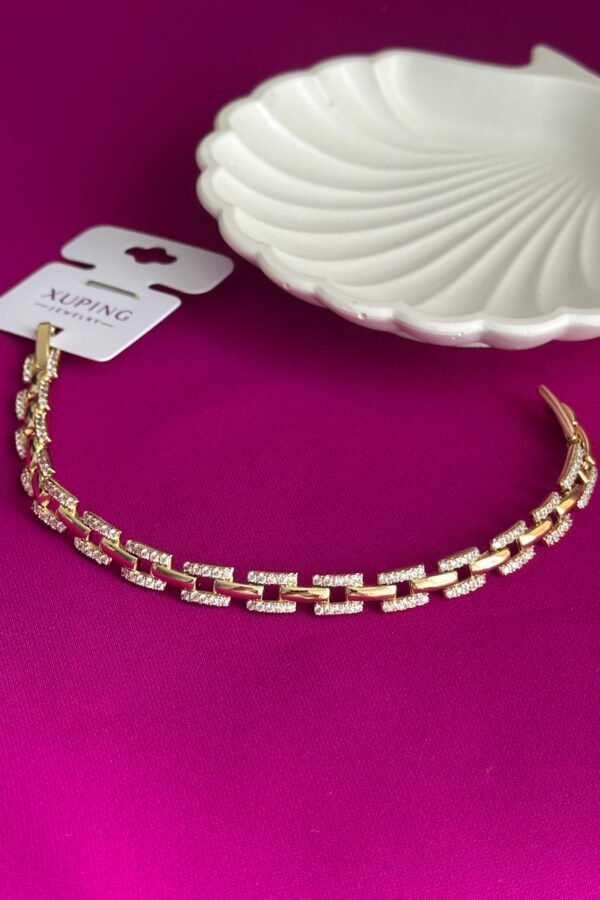 Alternative view of Xuping 14K Saat Model Taşlı Bileklik Kadın Bileklik I 17+2 cm Altın Renkli Xuping Takı Bileklik