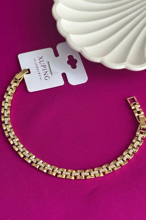 Alternative view of Xuping 14K Taşlı Saat Zincir Kadın Bileklik I 17+2 cm Altın Renkli Xuping Takı Bileklik