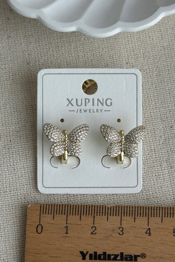 Alternative view of Xuping 14K Taşlı Kelebek Klipsli Kadın Küpe Kararmaz Kadın Takı Xuping Küpe