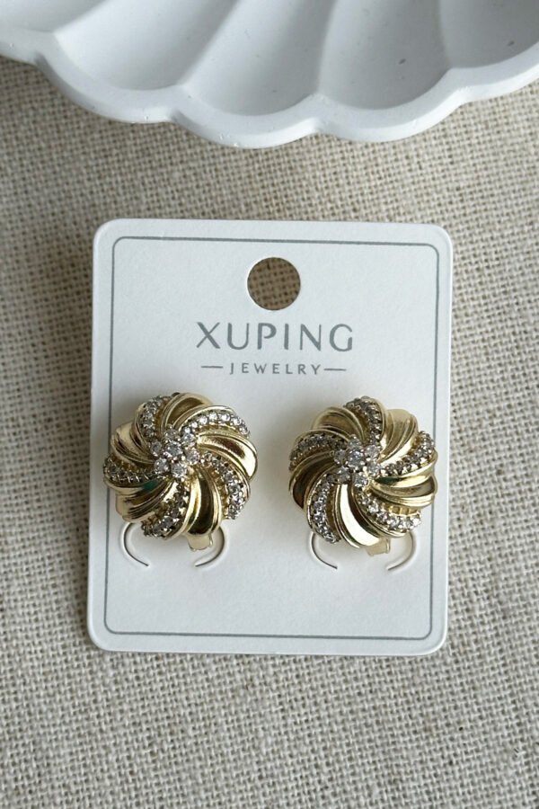 Alternative view of Xuping 14K Sonsuzluk Taşlı Klipsli Kadın Küpe Kararmaz Kadın Takı Xuping Küpe